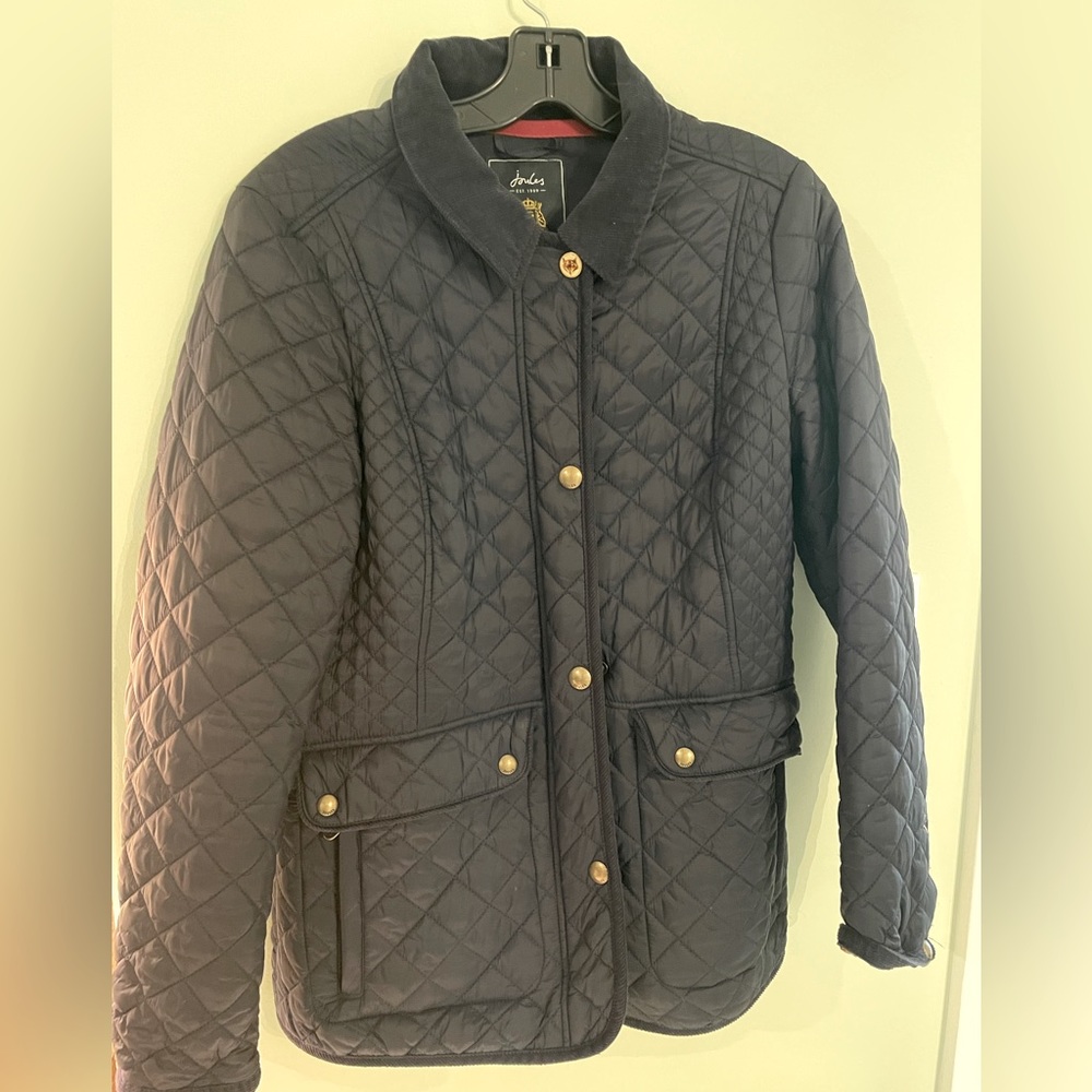 Joules quilted navy blue coat US size 8